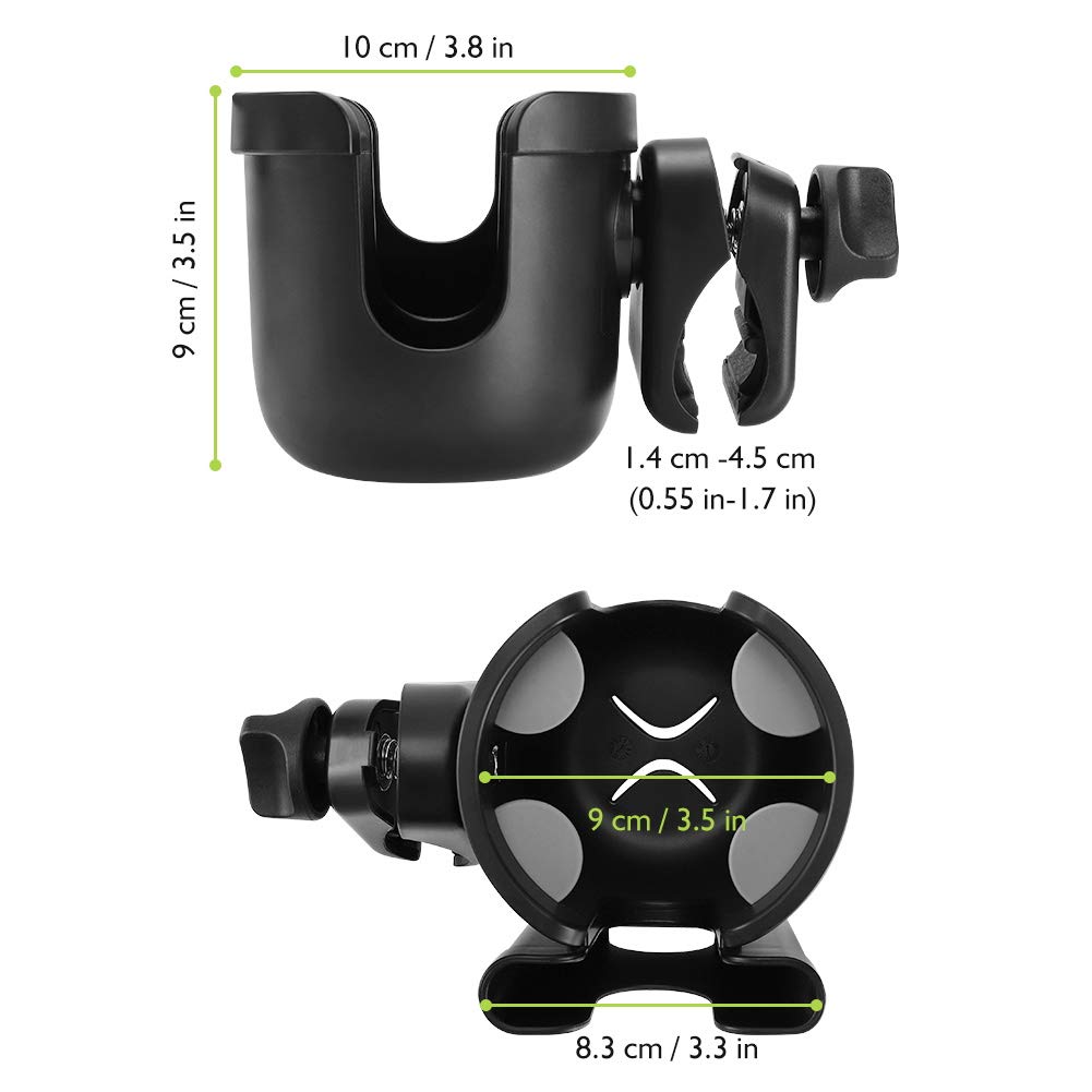 Accmor universal compatibility fits strollers, bikes, wheelchairs, and more.