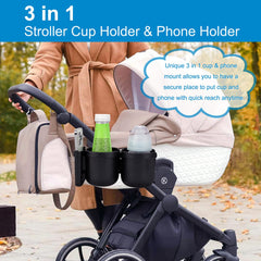 Accmor universal cup holder with 360-degree clamp rotation adapts to multiple bars.