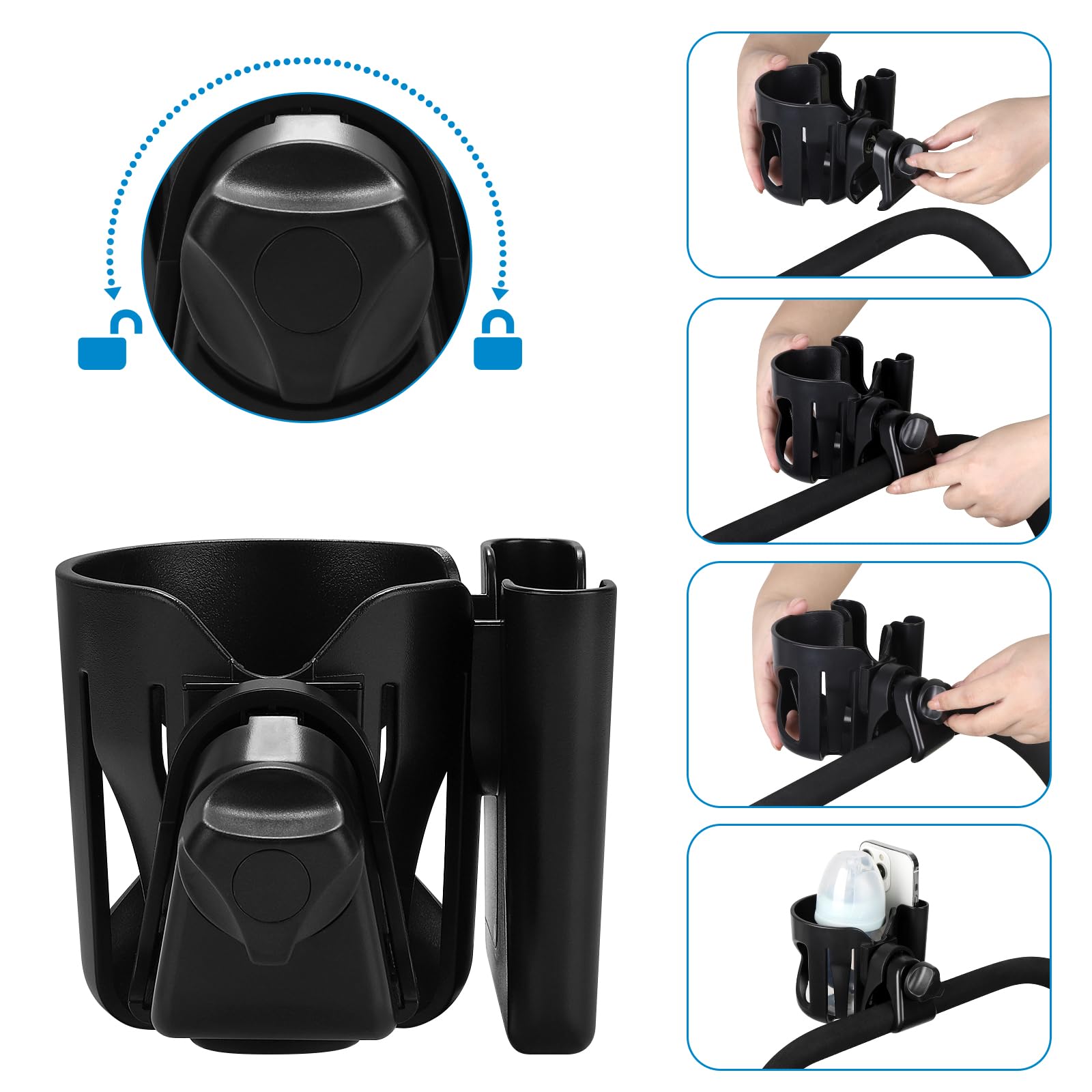 Accmor bottle springs hold drinks securely to prevent spills.