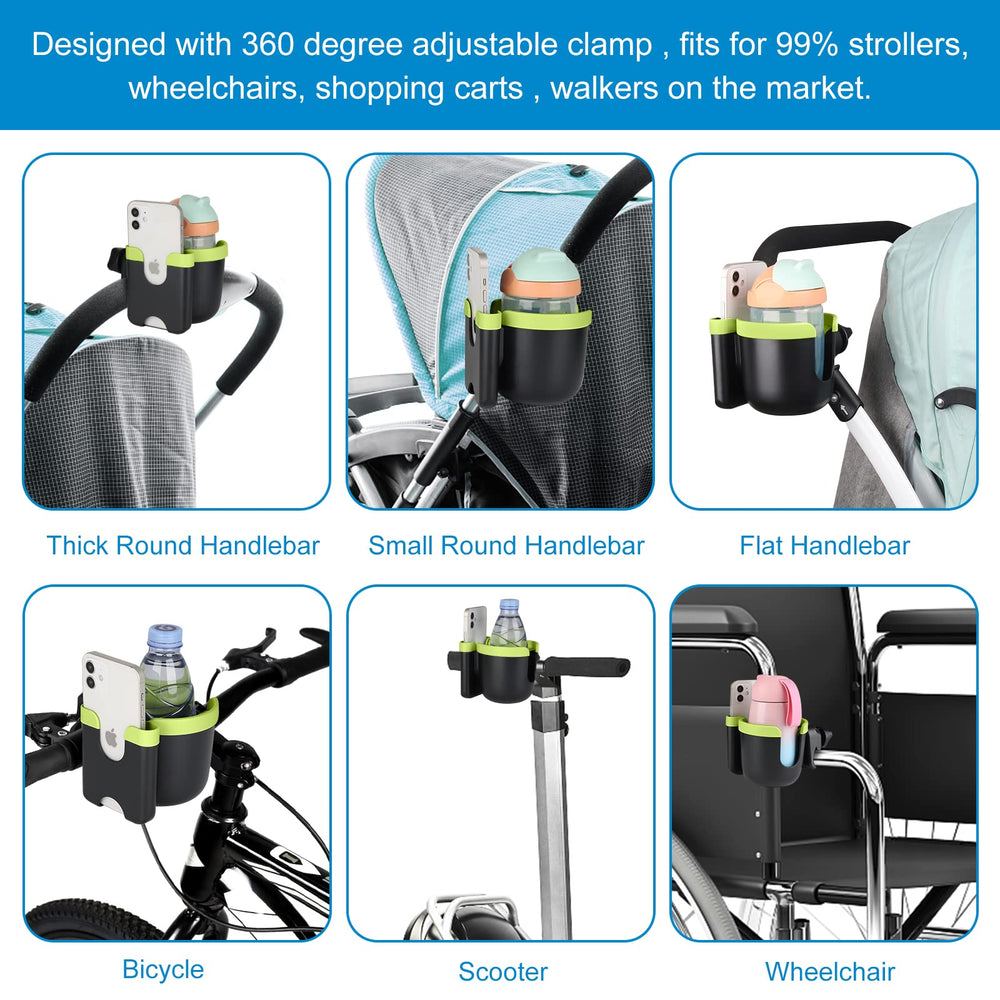 Accmor universal cup holder fits strollers bikes wheelchairs scooters and more