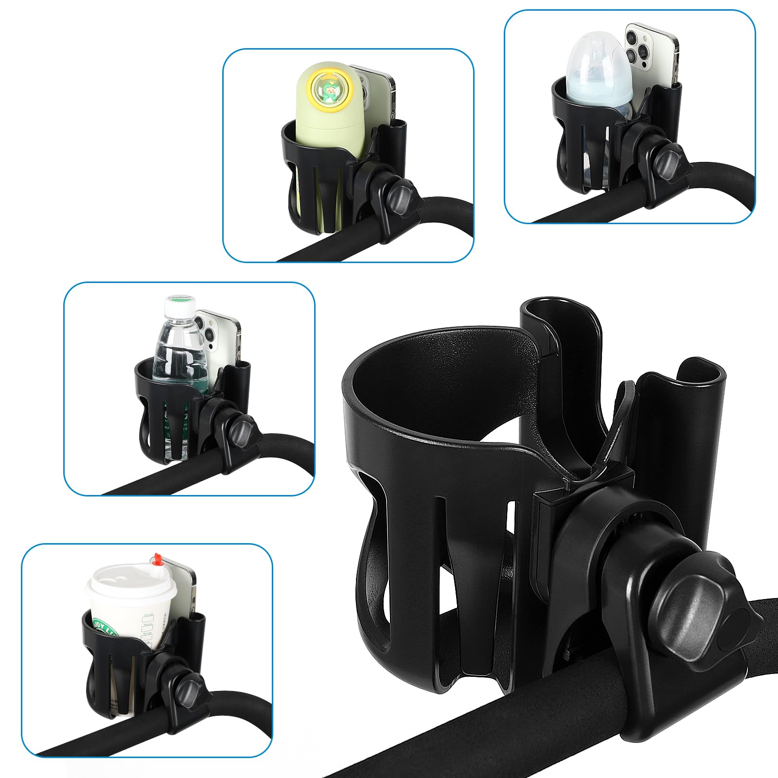 Accmor rubber-padded clamp grips bars firmly to avoid slipping.