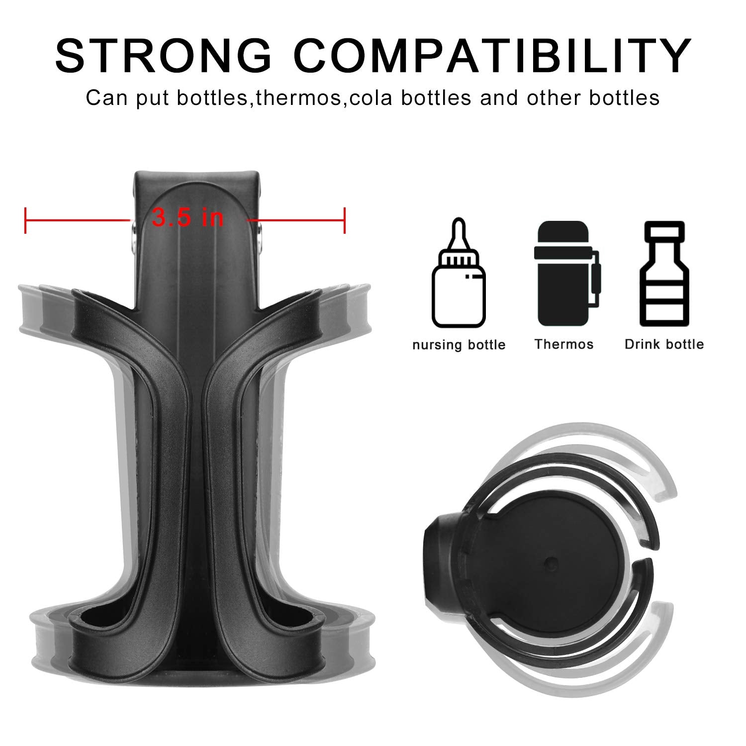 Accmor universal cup holder for stroller fits many cup sizes.