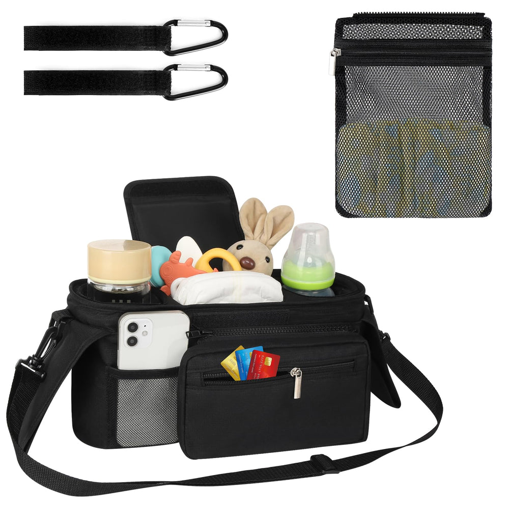 Accmor detachable mesh bag adds extra space for diapers or extras