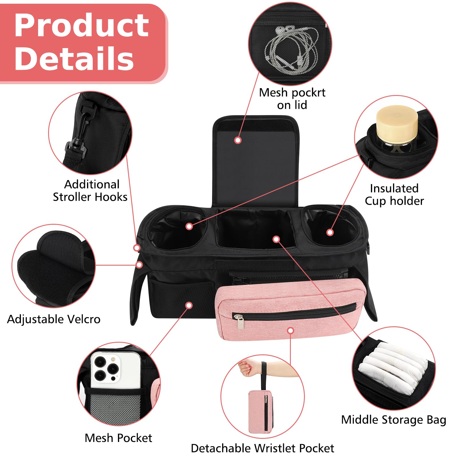 Accmor detachable phone bag provides a convenient pocket for essentials on the go
