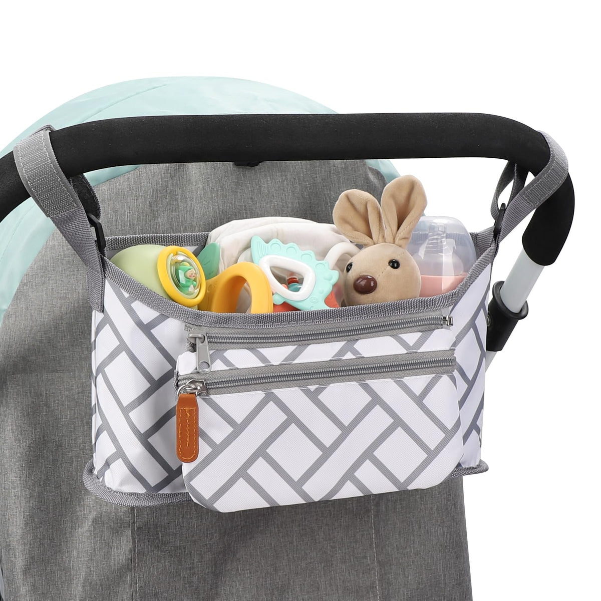 Accmor universal stroller organizer with detachable phone bag for easy phone access while strolling