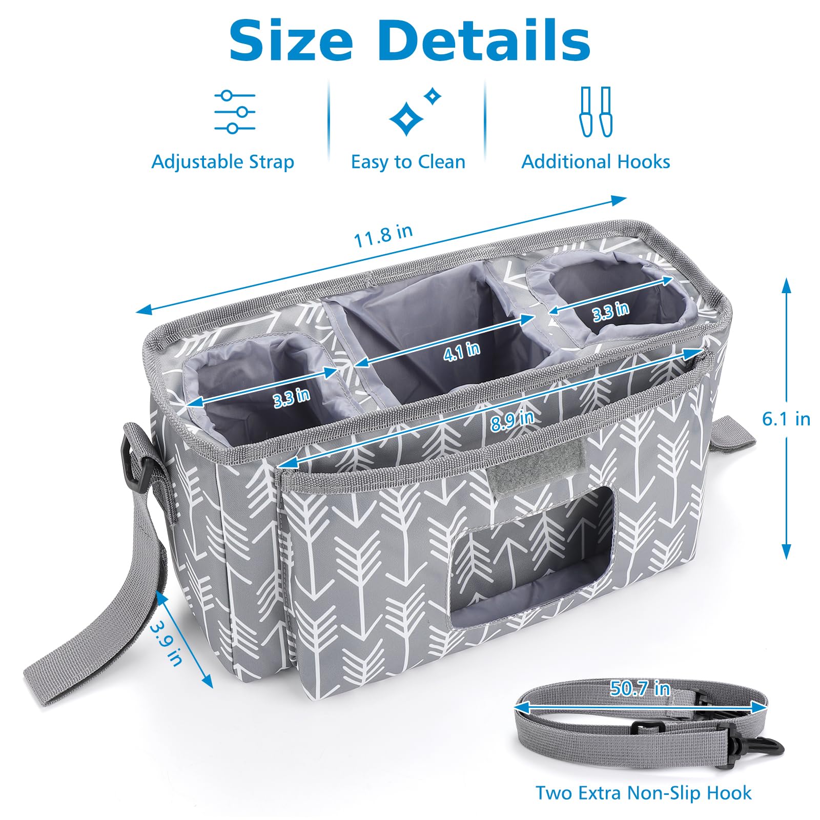 Accmor stroller organizer keeps essentials within easy reach during outings.