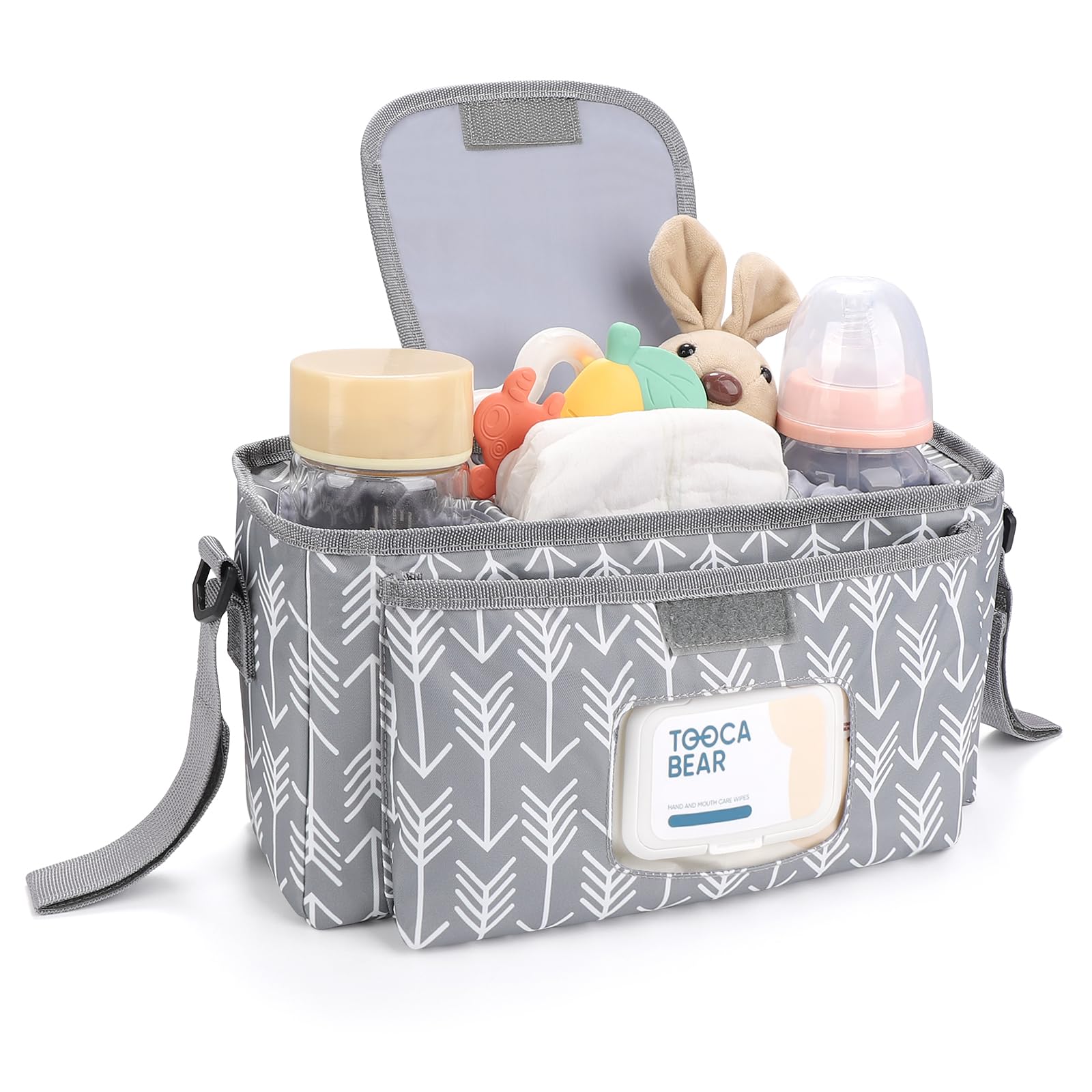 Accmor organizer front wipes pocket allows quick access to wipes on the go.