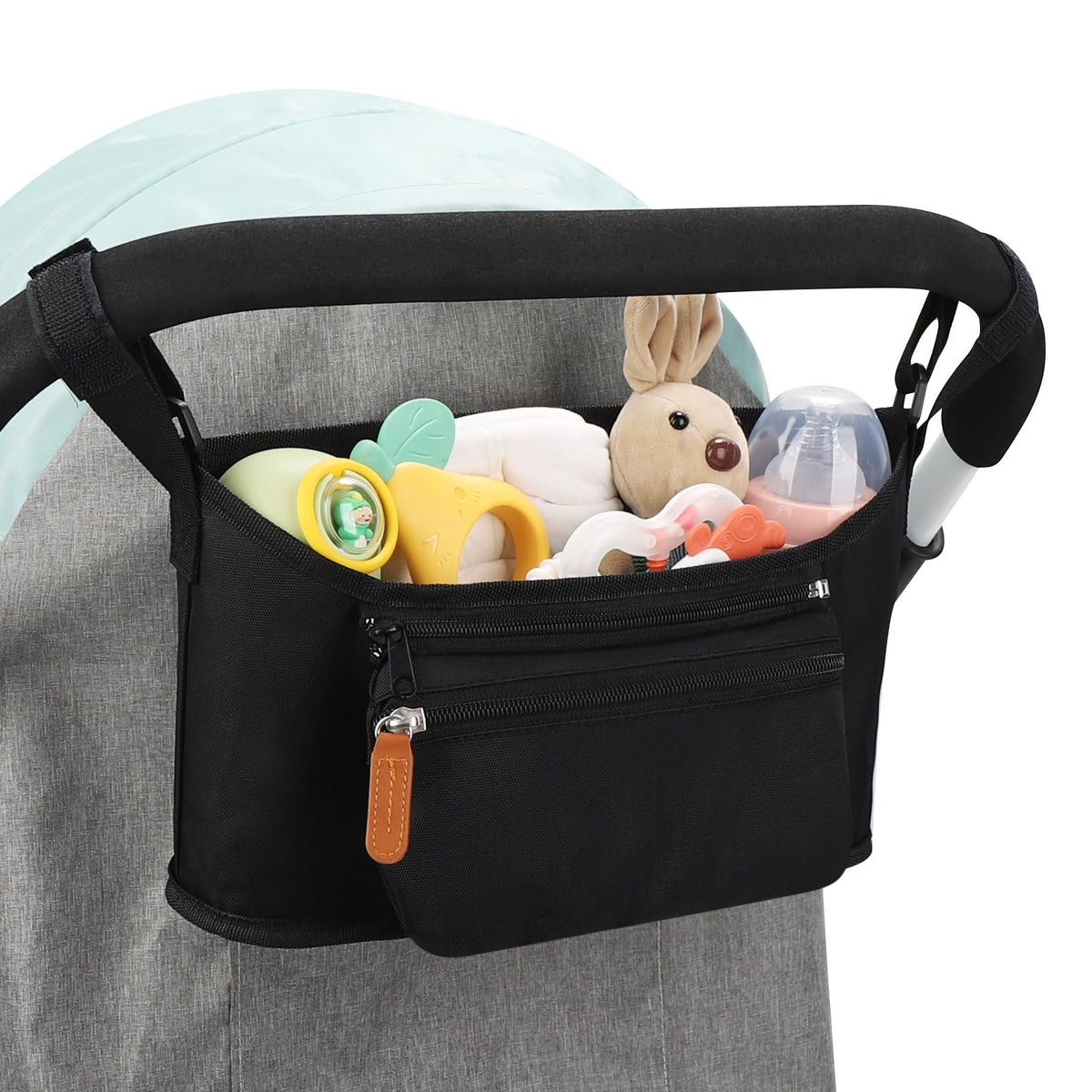 Accmor universal stroller organizer inner partitions keep items neatly organized.