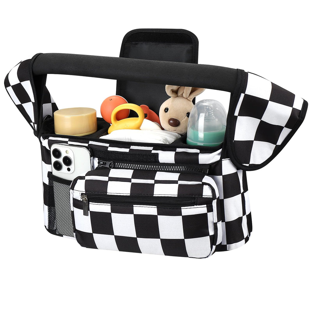 Accmor universal stroller organizer with insulated cup holder keeps drinks cool or warm on the go