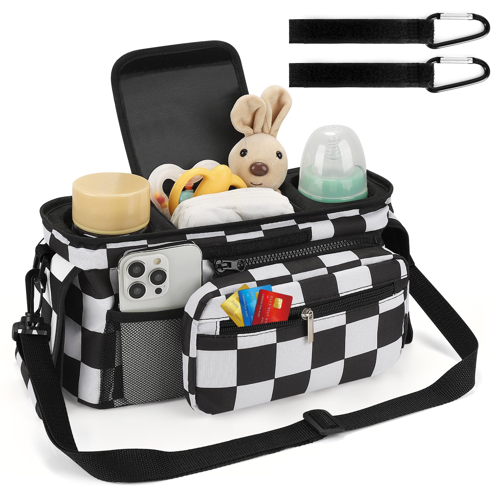 Accmor universal stroller organizer insulated cup holder on the right for easy reach