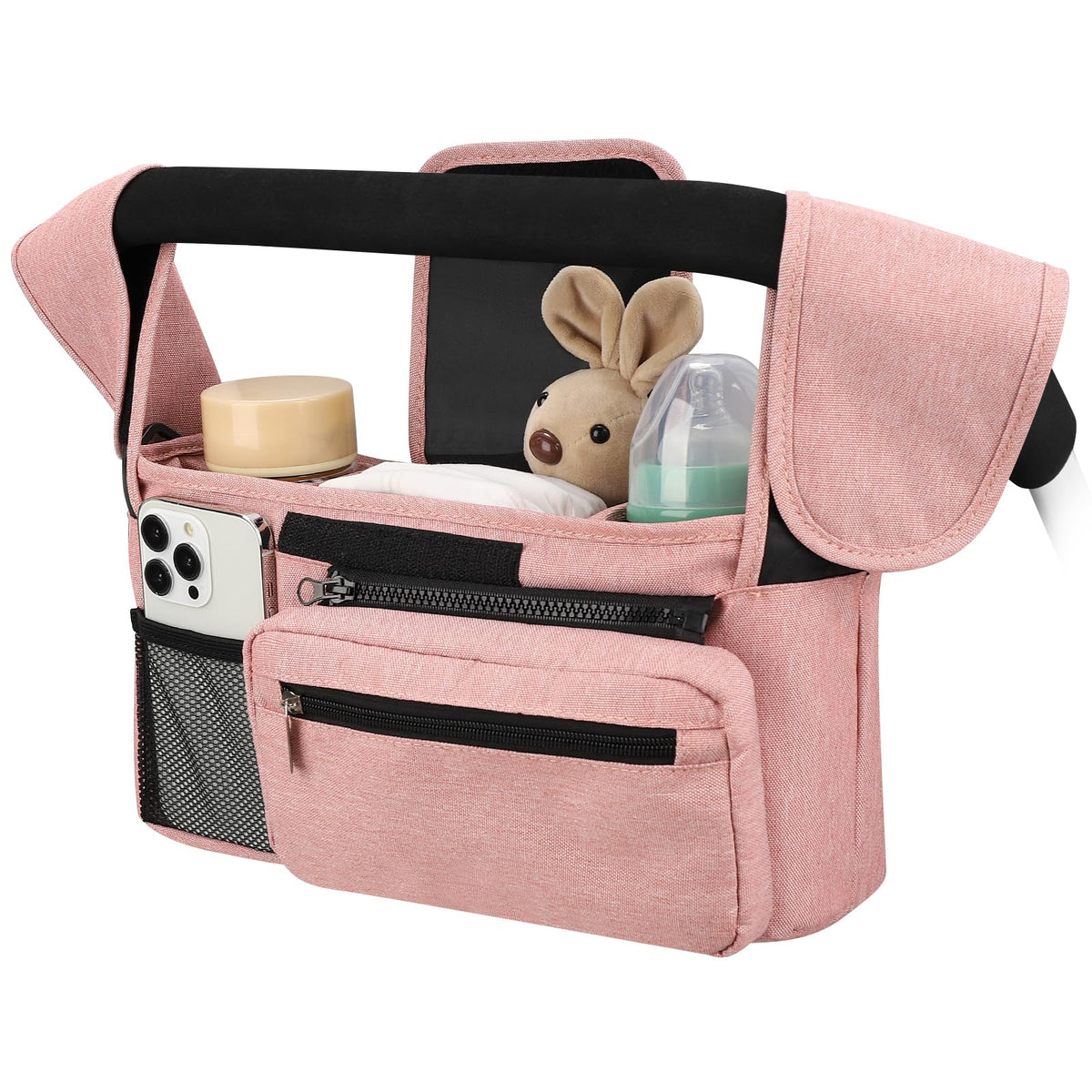 Accmor universal stroller organizer with insulated cup holders keeps drinks at the right temperature.