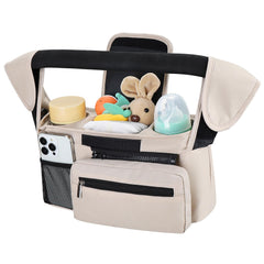 Accmor universal stroller organizer with insulated cups keeps drinks cool or warm.