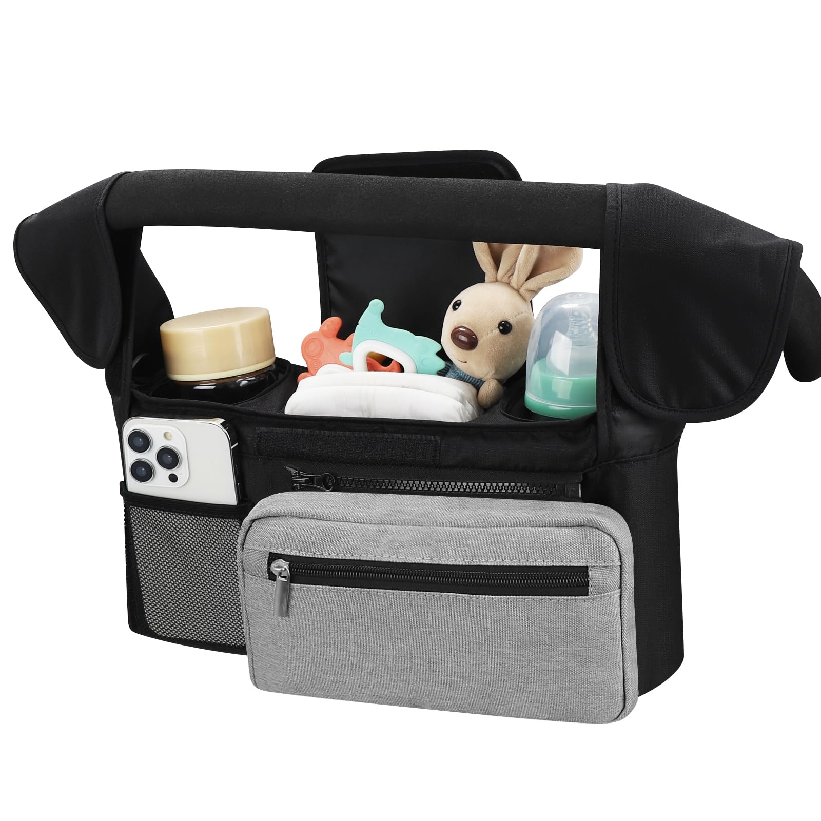 Accmor universal stroller organizer with insulated cup holders for drinks on the go