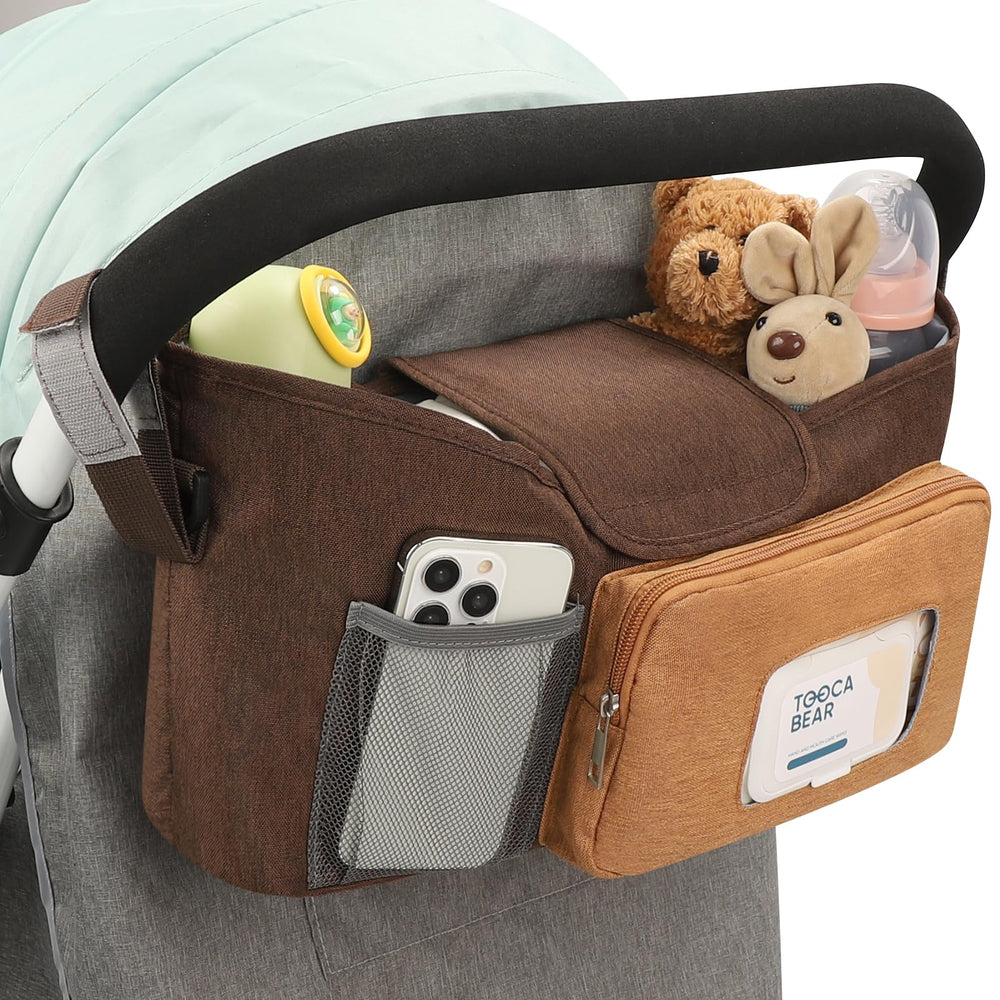 Accmor universal stroller organizer with insulated cup holders keeps drinks at the right temperature.