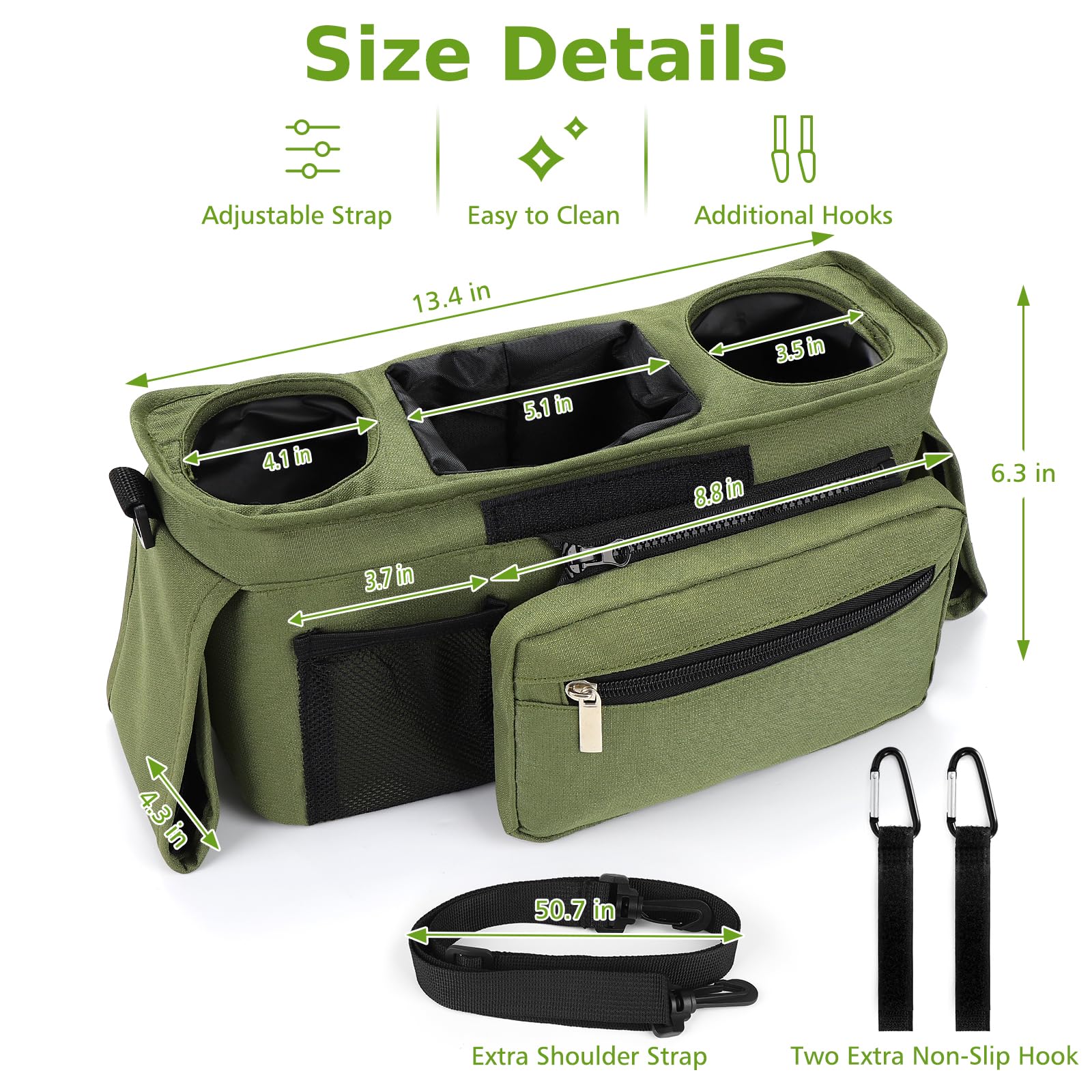Compact, organized outings with the Accmor stroller organizer.