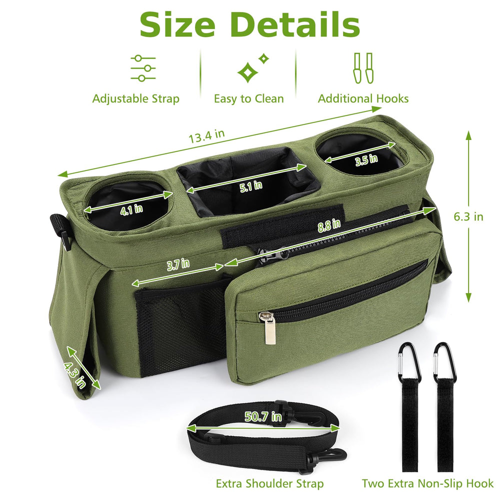 Compact, organized outings with the Accmor stroller organizer.