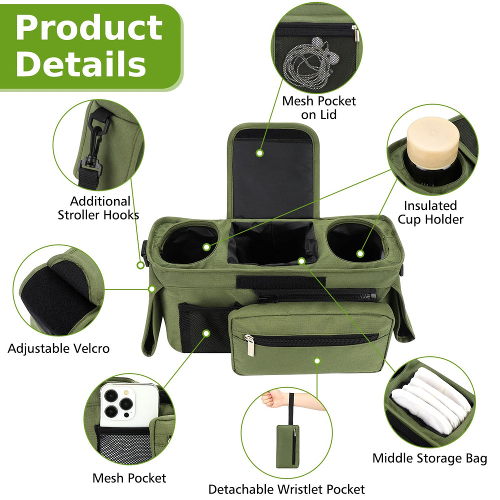 Adjustable strap on the Accmor organizer fits most strollers.