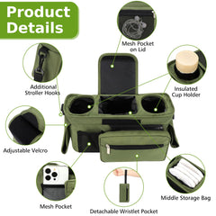 Adjustable strap on the Accmor organizer fits most strollers.