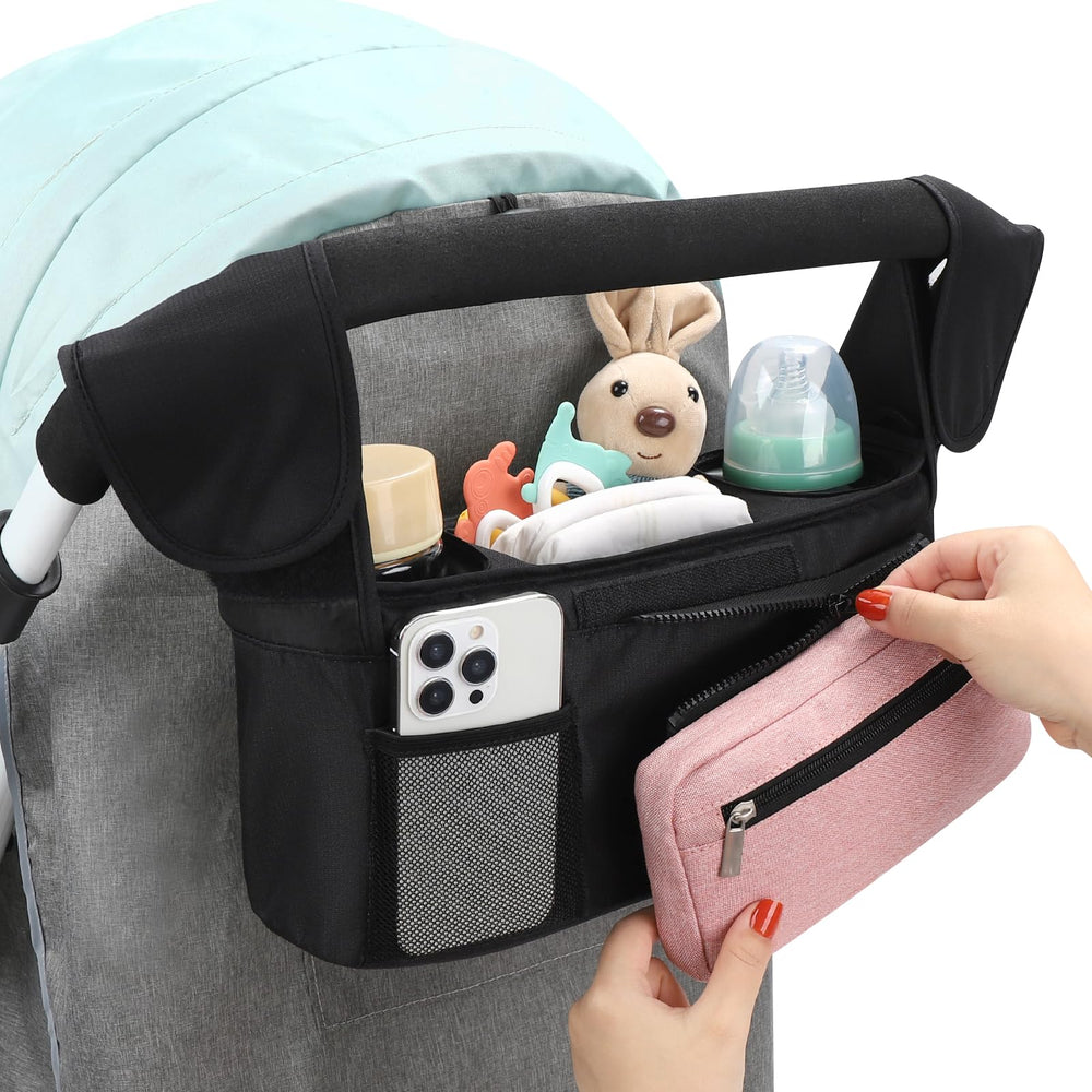 Accmor stroller organizer with Velcro strap attachment fits multiple stroller brands