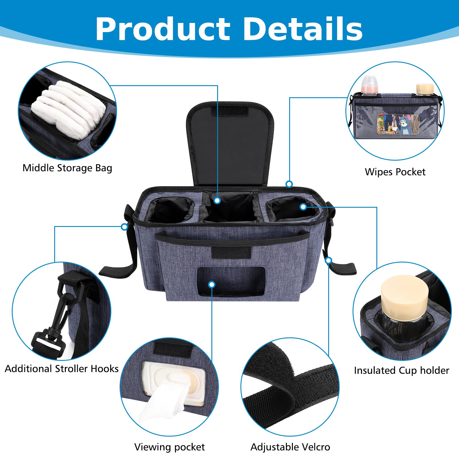 Accmor accessory shows wipe pocket for fast, one-handed access to tissues.