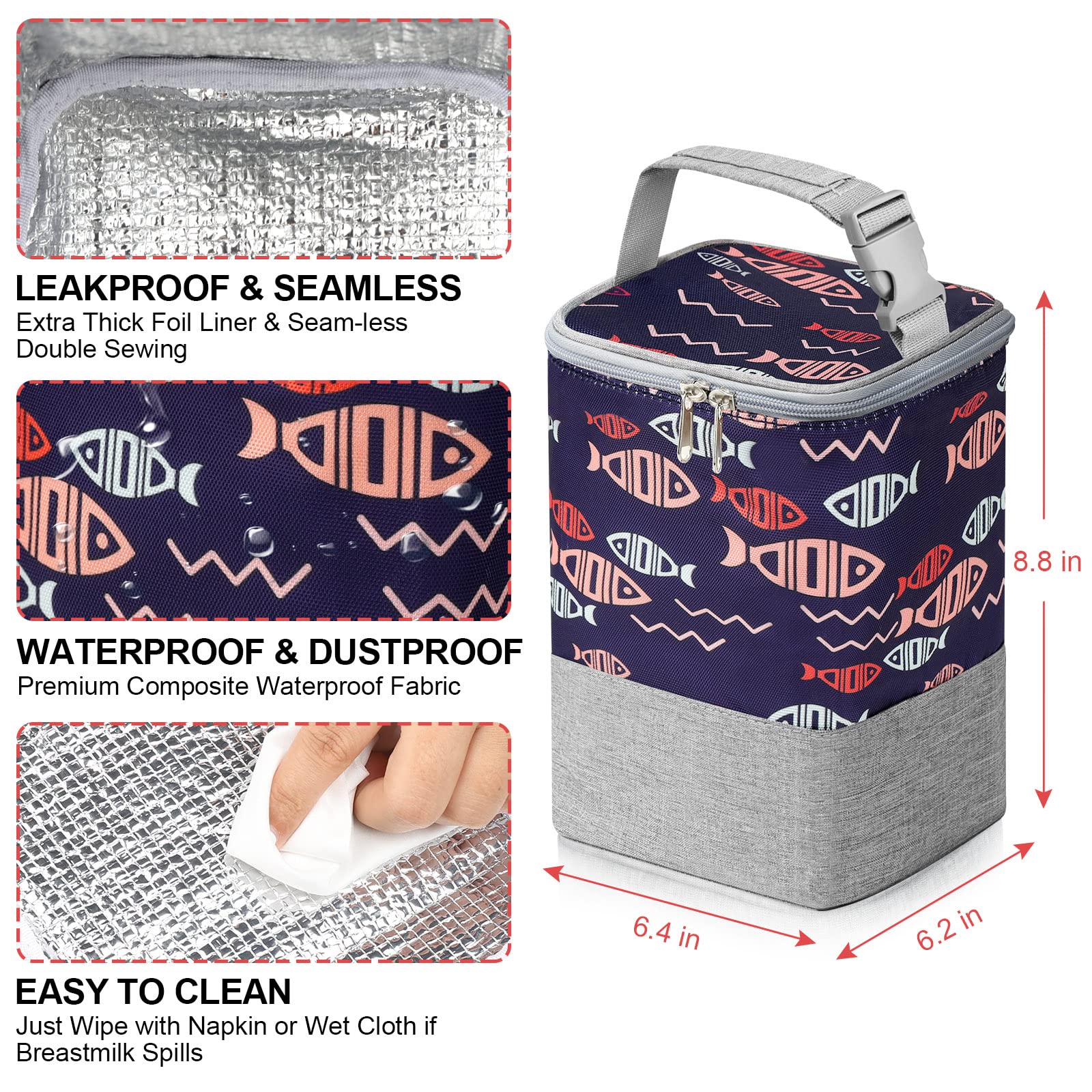Accmor water-resistant fabric close-up demonstrates durability for daily outings.
