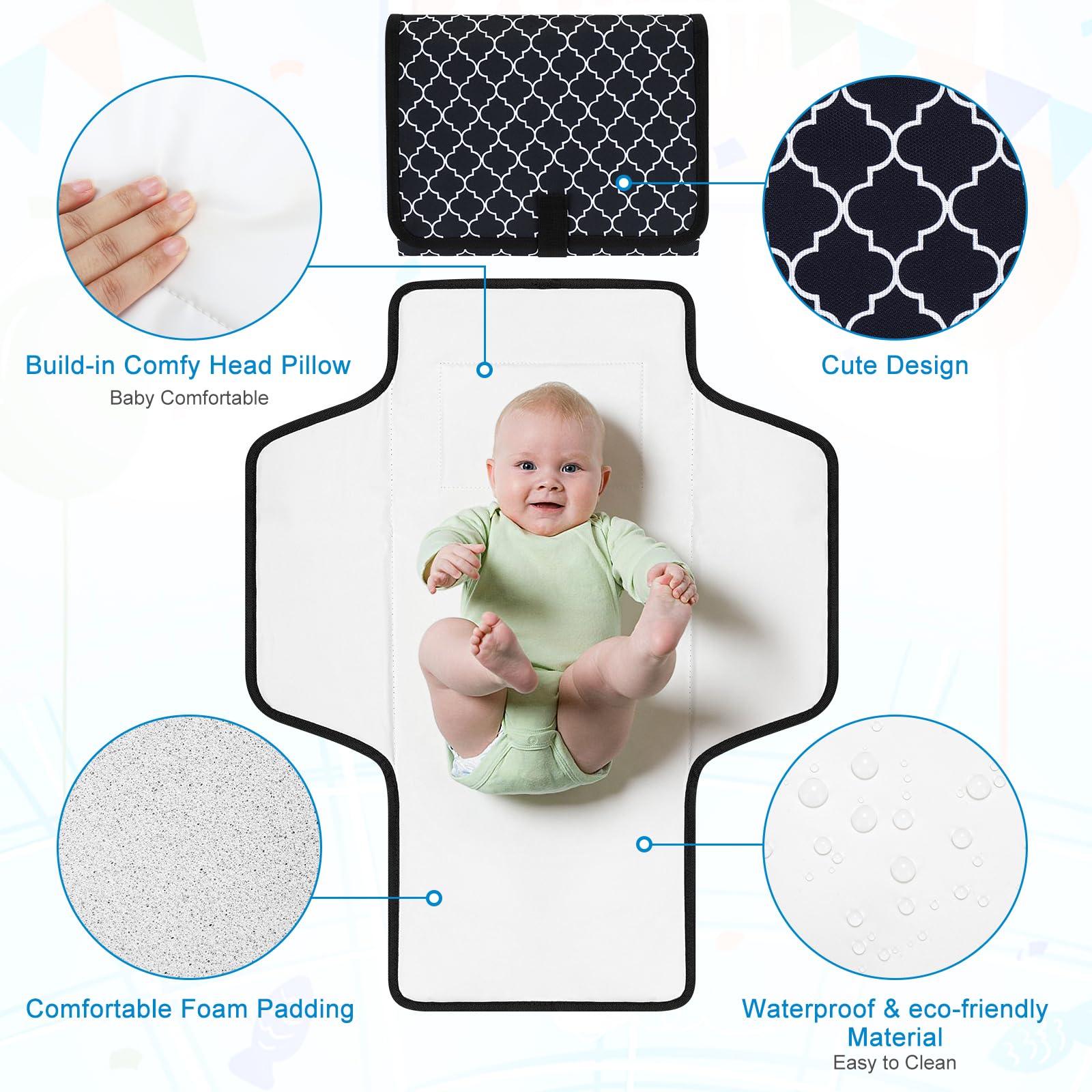 Accmor waterproof baby changing mat that resists leaks and cleans easily.