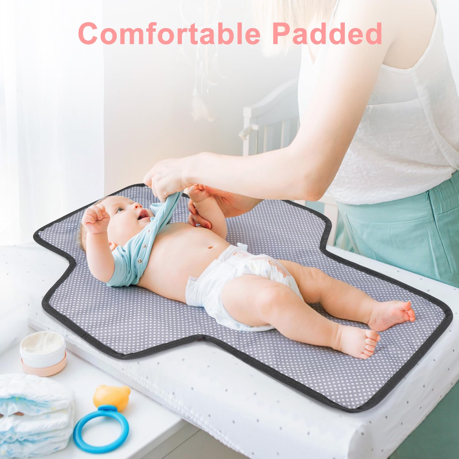 Accmor waterproof changing pad stays skin-friendly and easy to wipe clean.
