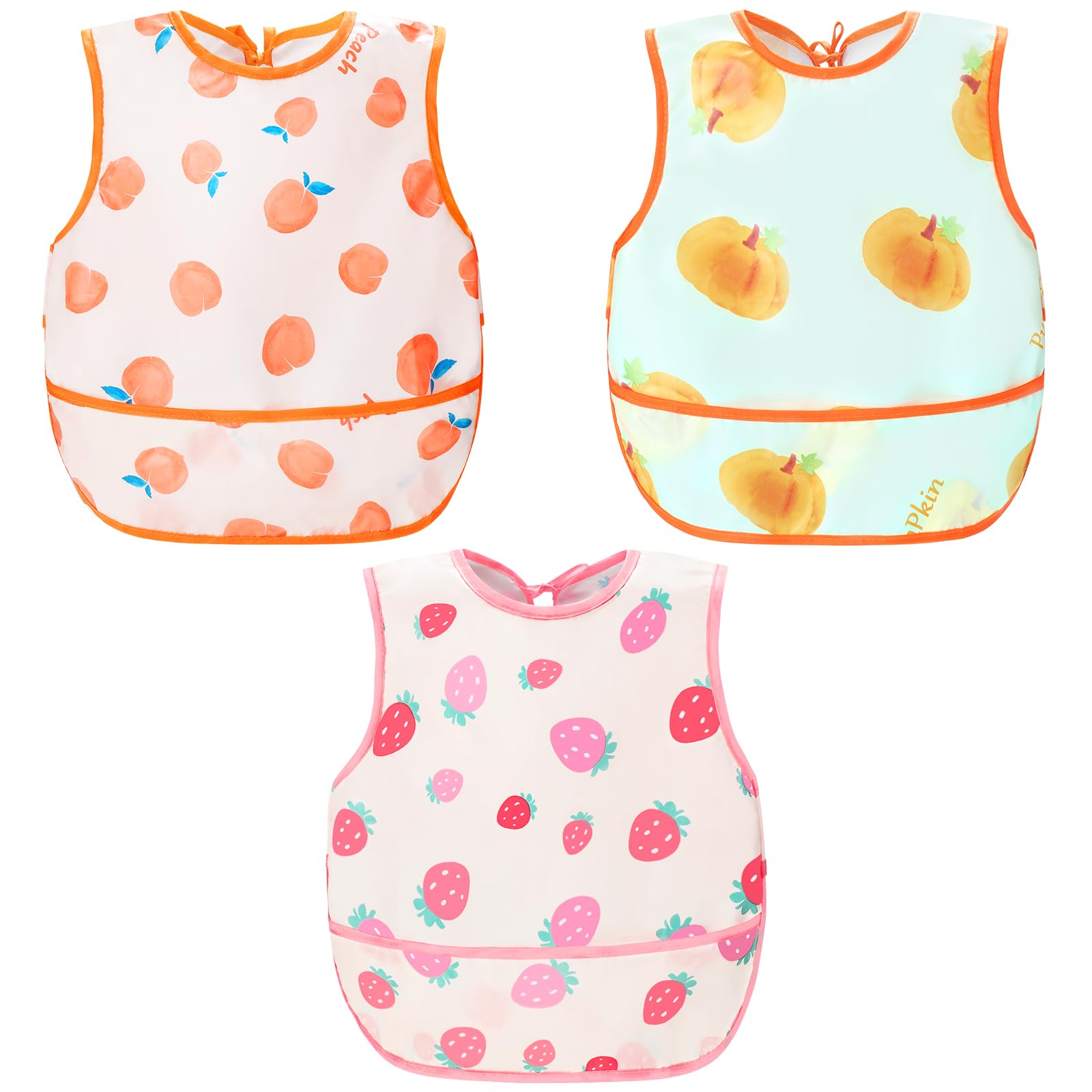 Accmor waterproof sleeved bib provides full chest coverage during meals.