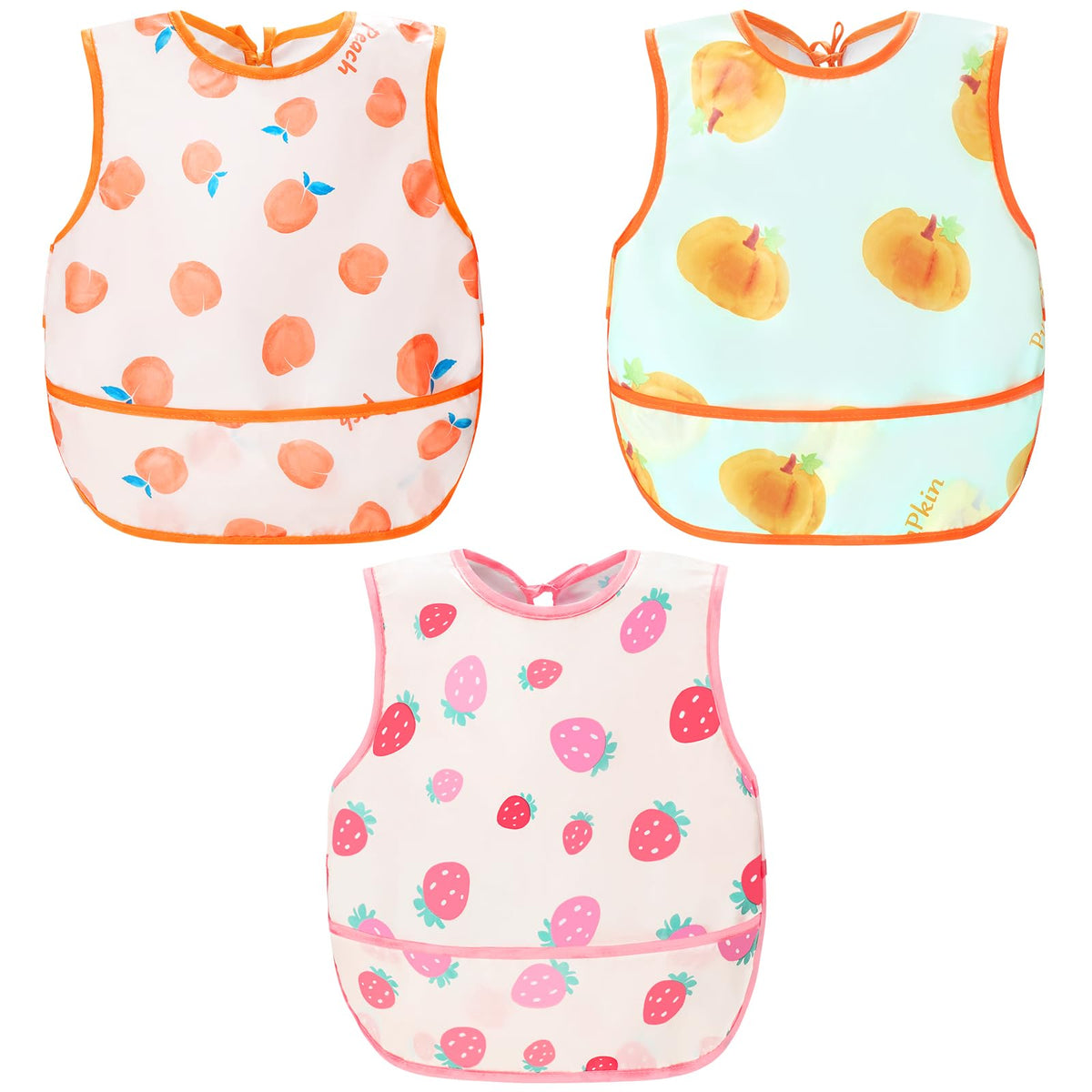 Accmor waterproof sleeved bib provides full chest coverage during meals.