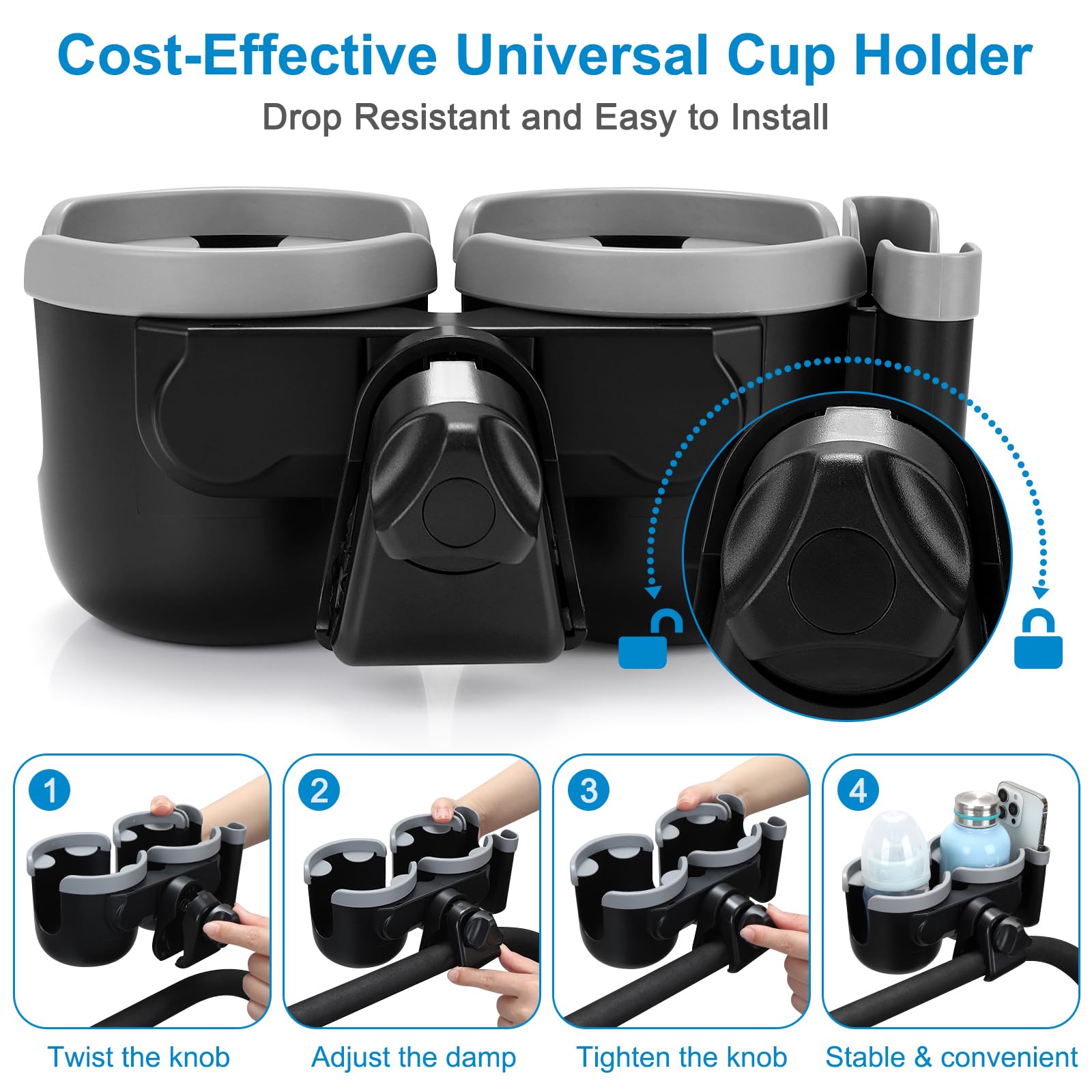 Accmor wide compatibility fits most bars and handles securely.
