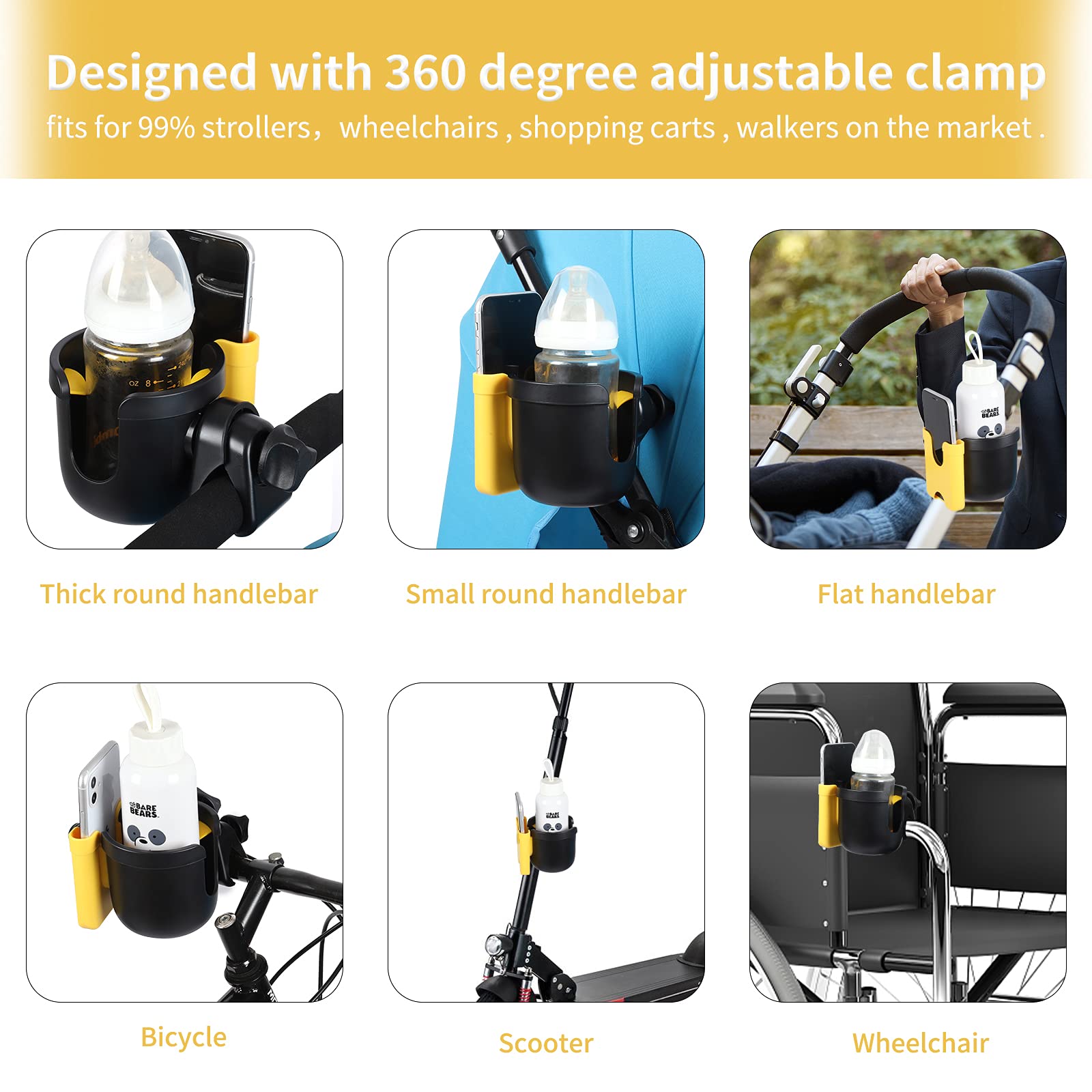 Wide compatibility with various cups, bottles, and beverage containers.