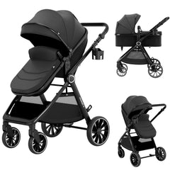 ACCOMBE 2-in-1 bassinet stroller for newborn comfort with easy reclining