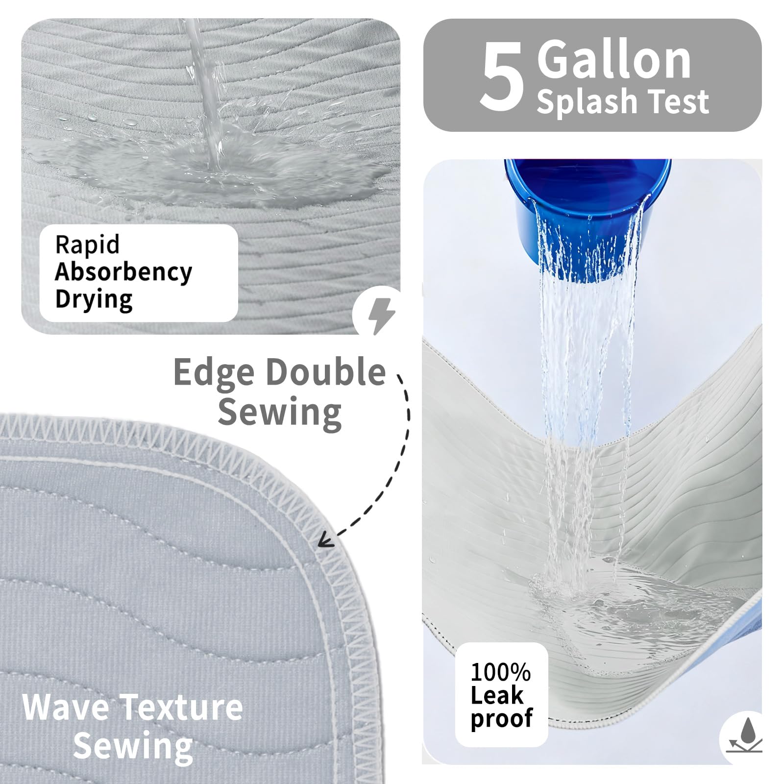 Accompagner 36x36 inch pad provides ample coverage on beds and floors