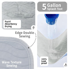 Accompagner 36x36 inch pad provides ample coverage on beds and floors