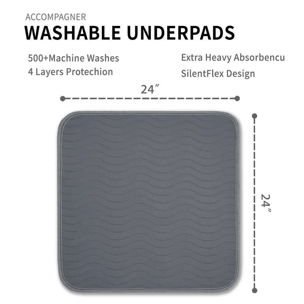 Accompagner durable washable bed pad, easy to clean after every use