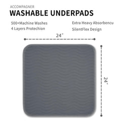 Accompagner durable washable bed pad, easy to clean after every use