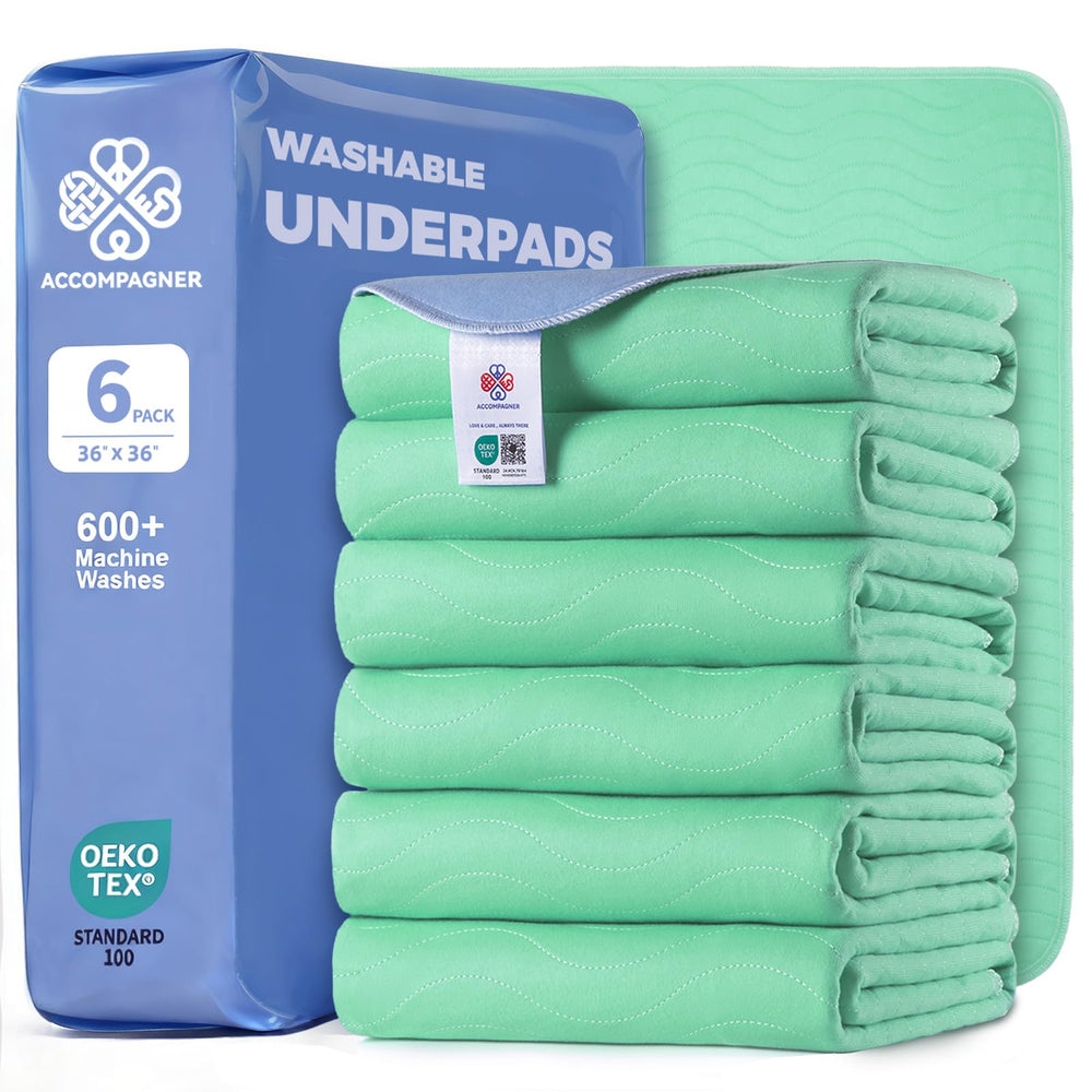 Accompagner waterproof bed pad four-layer close-up showing overnight absorbency