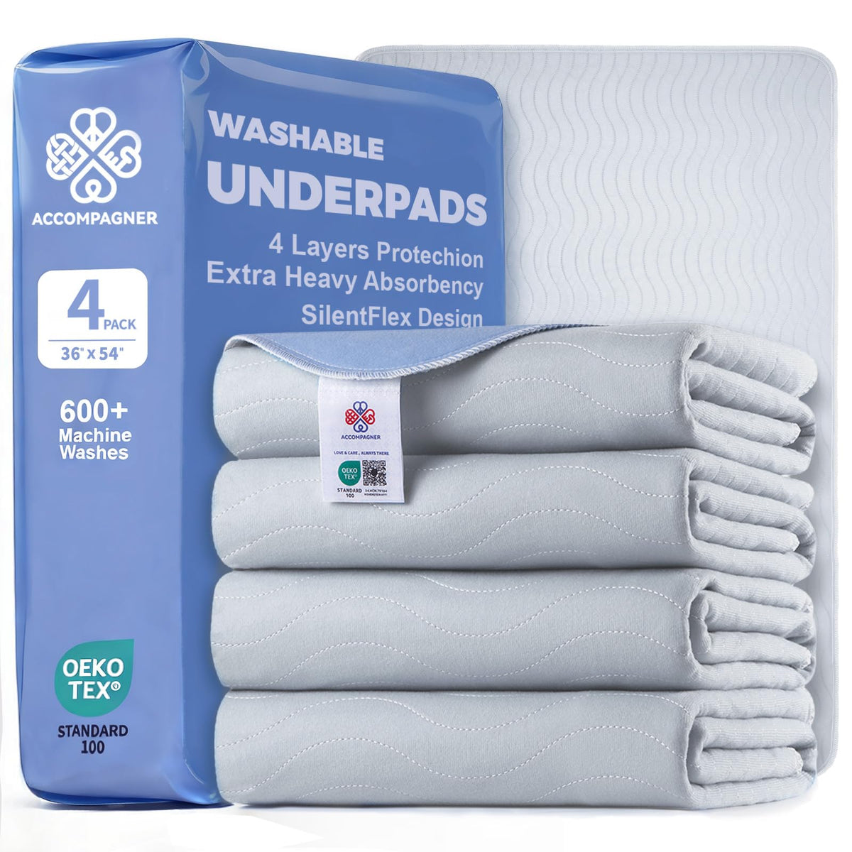 Accompagner waterproof pee pad for dogs, 36x54, keeps beds dry overnight.