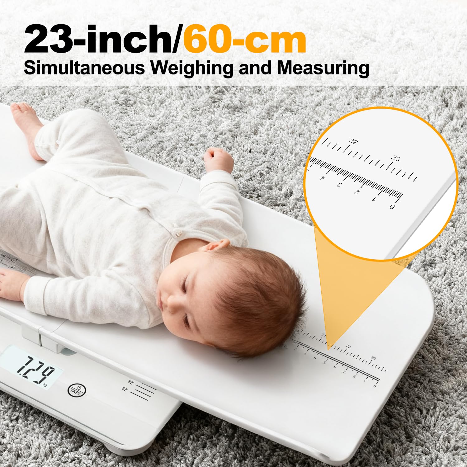 ACCT scale measures height up to 23 inches.