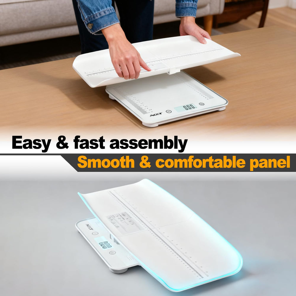 ACCT scale hold function preserves measurement for easy reading.