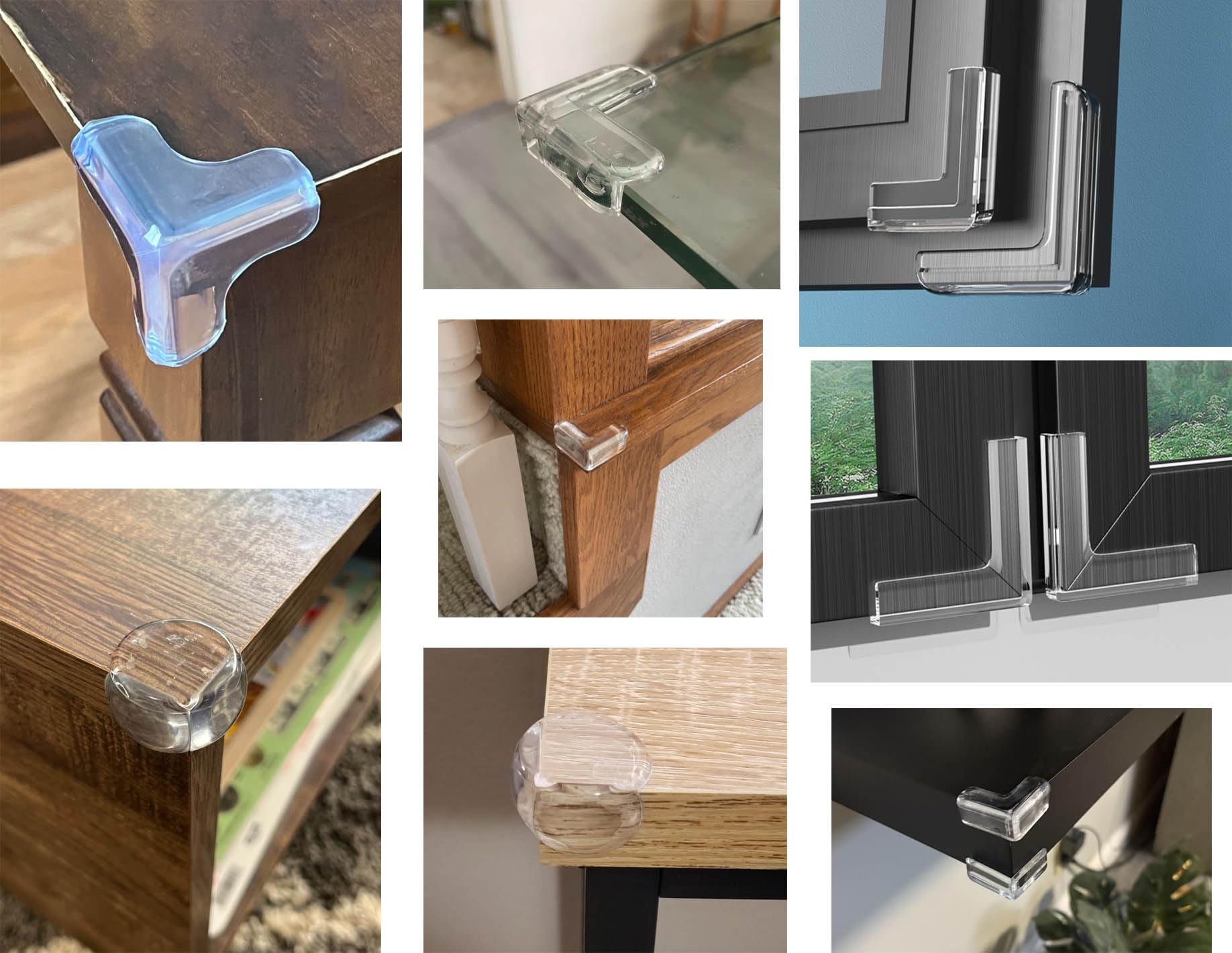 Close-up of Acdiac Waterdrop Corner Protector showing soft PVC and near-invisible fit.