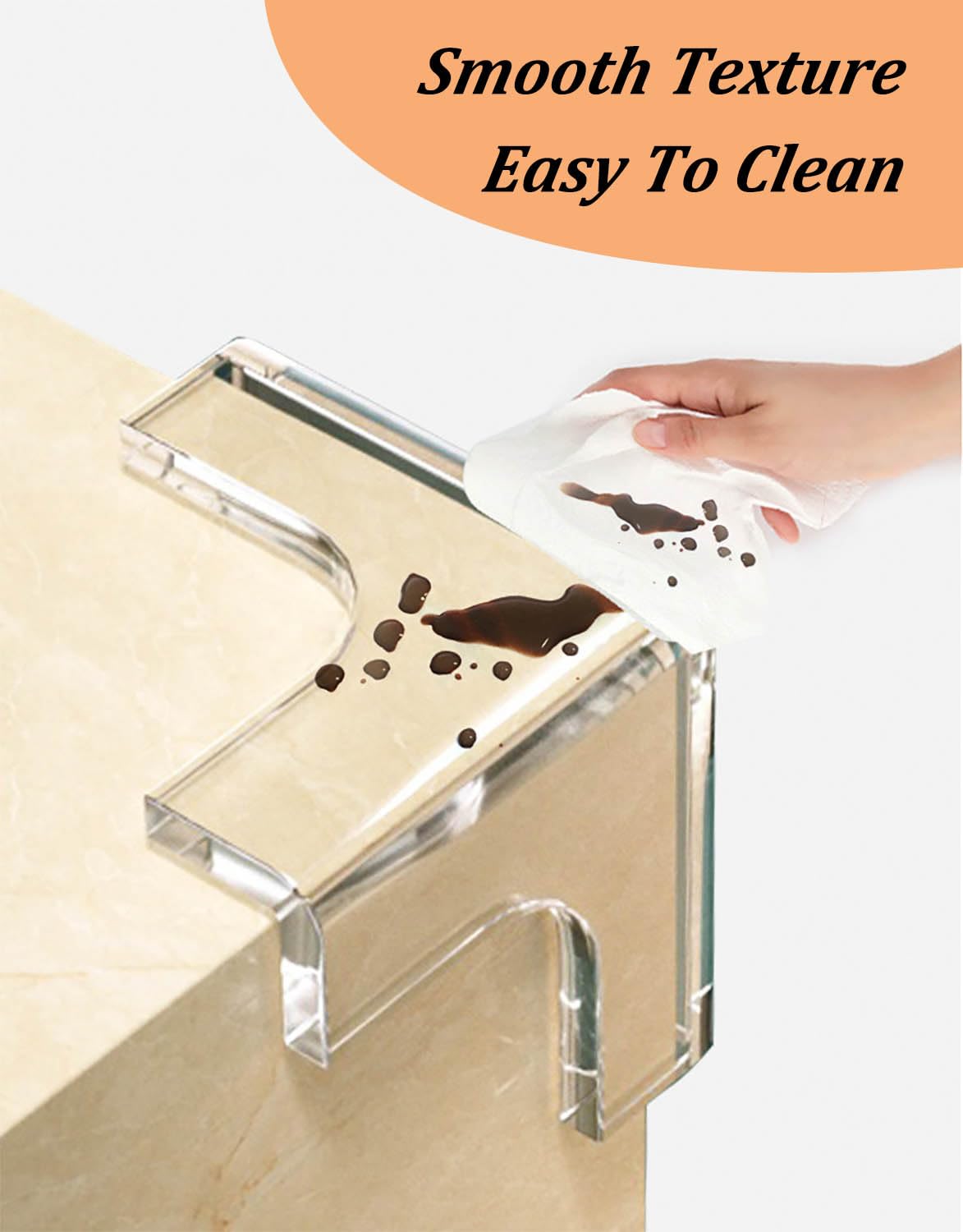 Transparent Acdiac Waterdrop Corner Protector blends with decor while providing safety.