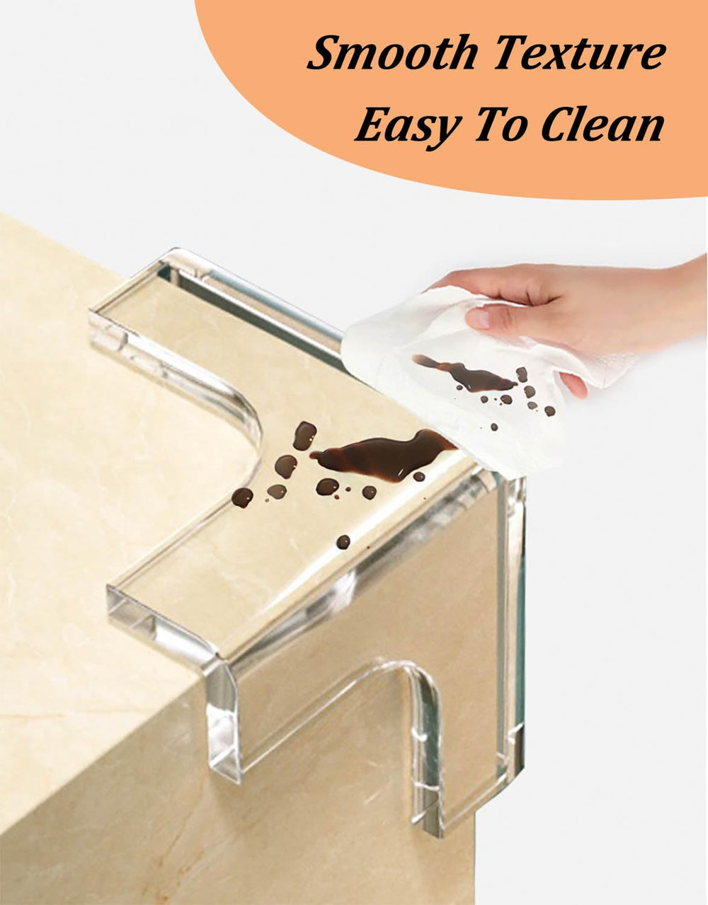 Transparent Acdiac Waterdrop Corner Protector blends with decor while providing safety.