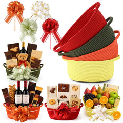 Acellegic basket with yellow handles, ideal for gifts and bright room organization.
