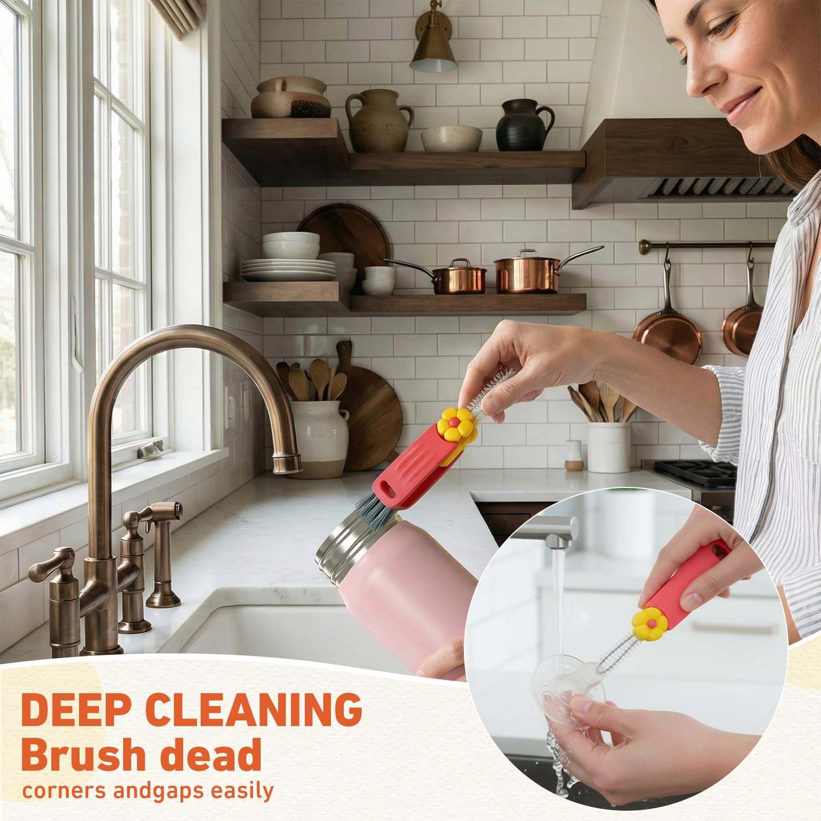 Acellegic nylon bristles provide safe, long-lasting cleaning on multiple surfaces.