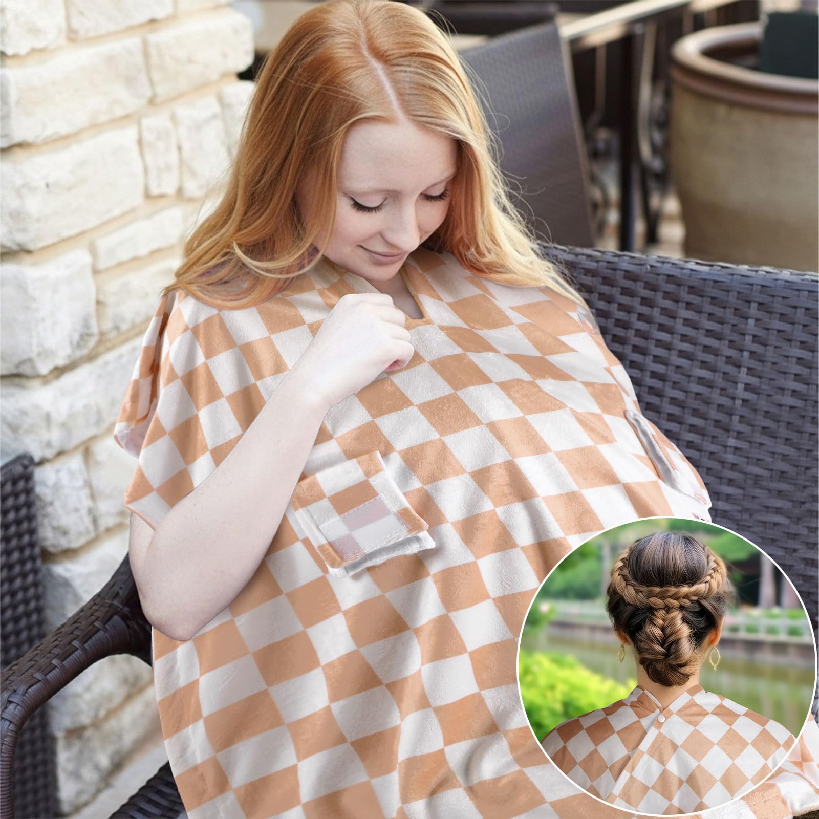 Multi-functional cover suitable for nursing, diaper changes, or a light blanket.