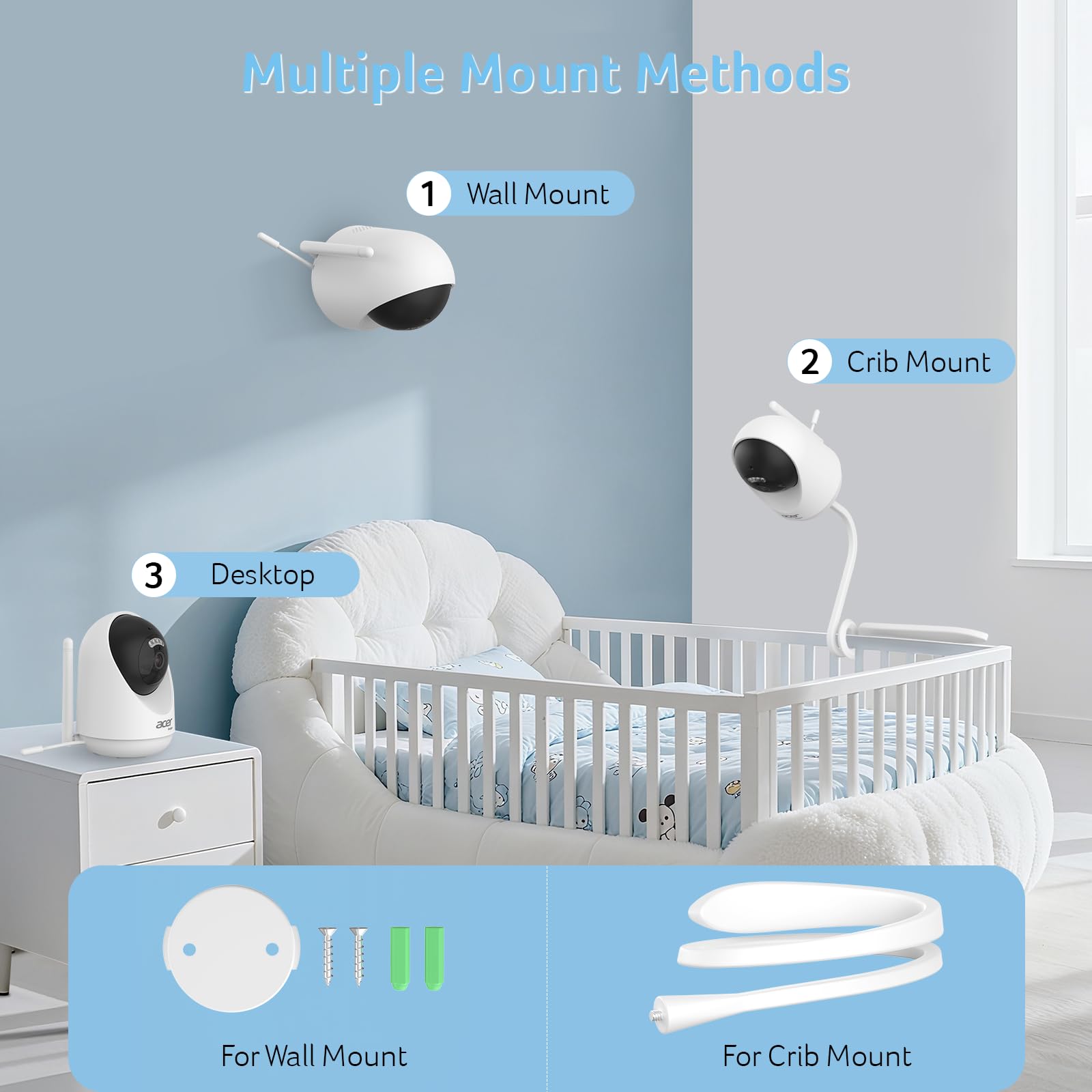 acer smart baby monitor eight lullabies soothe baby and promote calm bedtimes