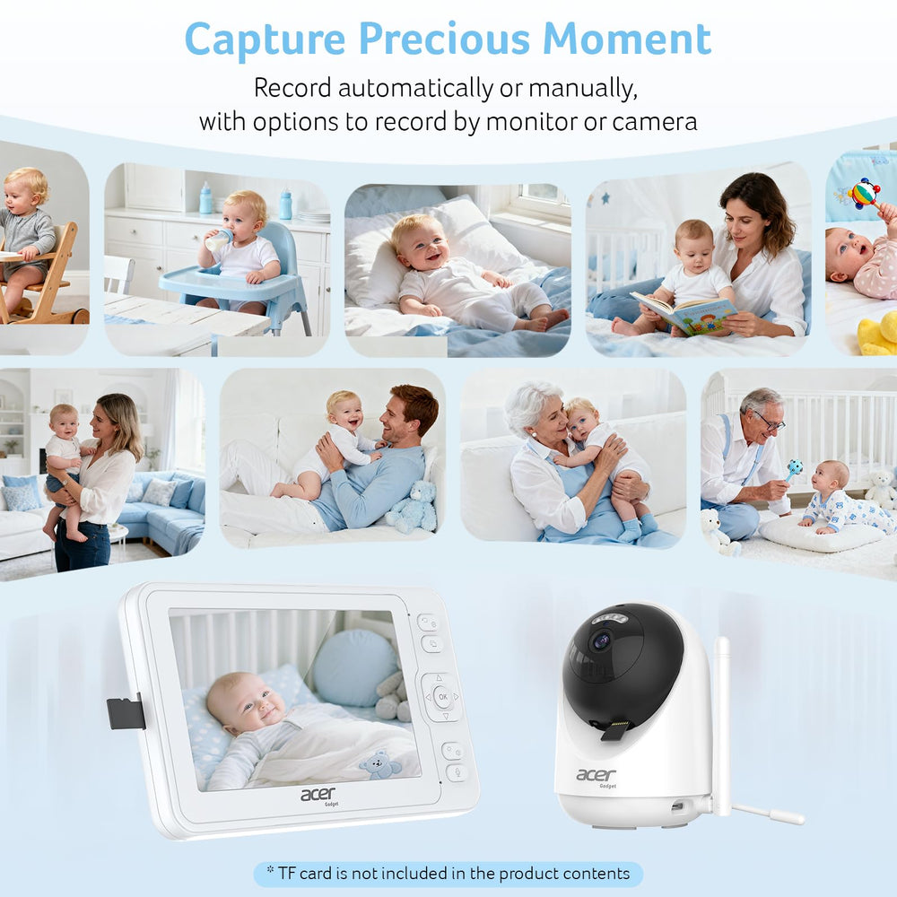 acer smart baby monitor memory recording allows local video playback on monitor