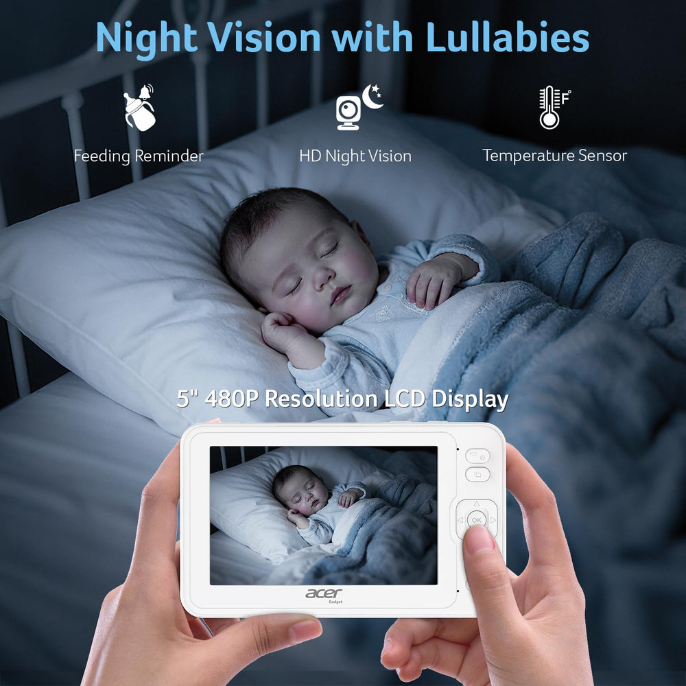 acer smart baby monitor night vision clearly shows sleeping baby in low light