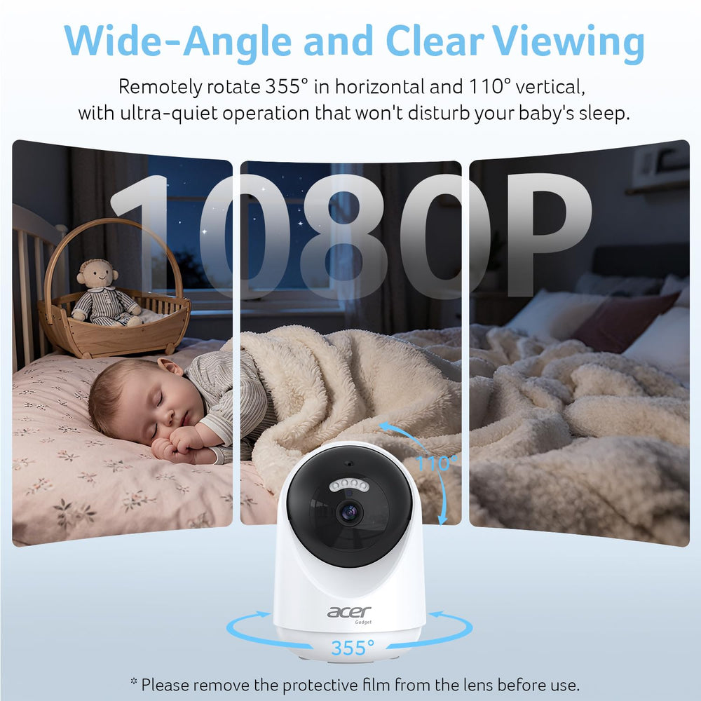 acer smart baby monitor vox mode conserves battery while alerting you when baby cries